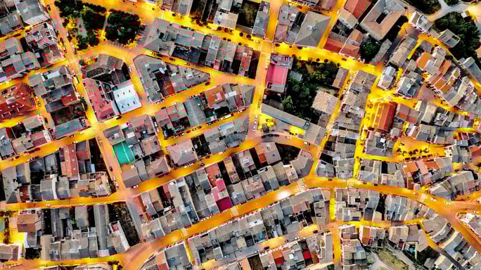 City areal view.