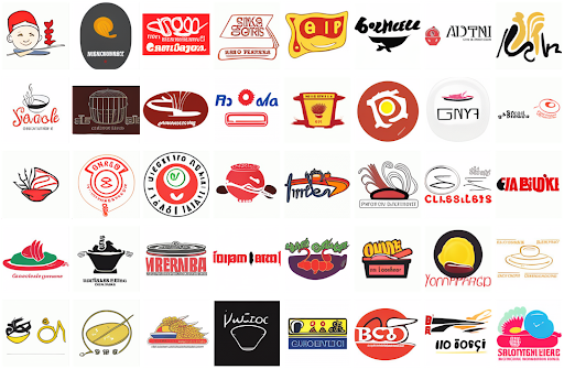 ‘A logo of a Japanese noodle bar with a bowl of steaming hot noodles’ (our model)