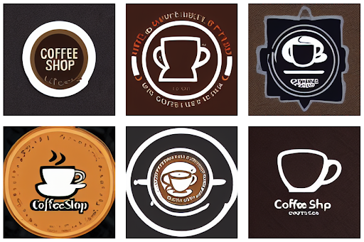 ‘A logo of a coffee shop featuring a coffee cup’ (laion-ai / erlich)