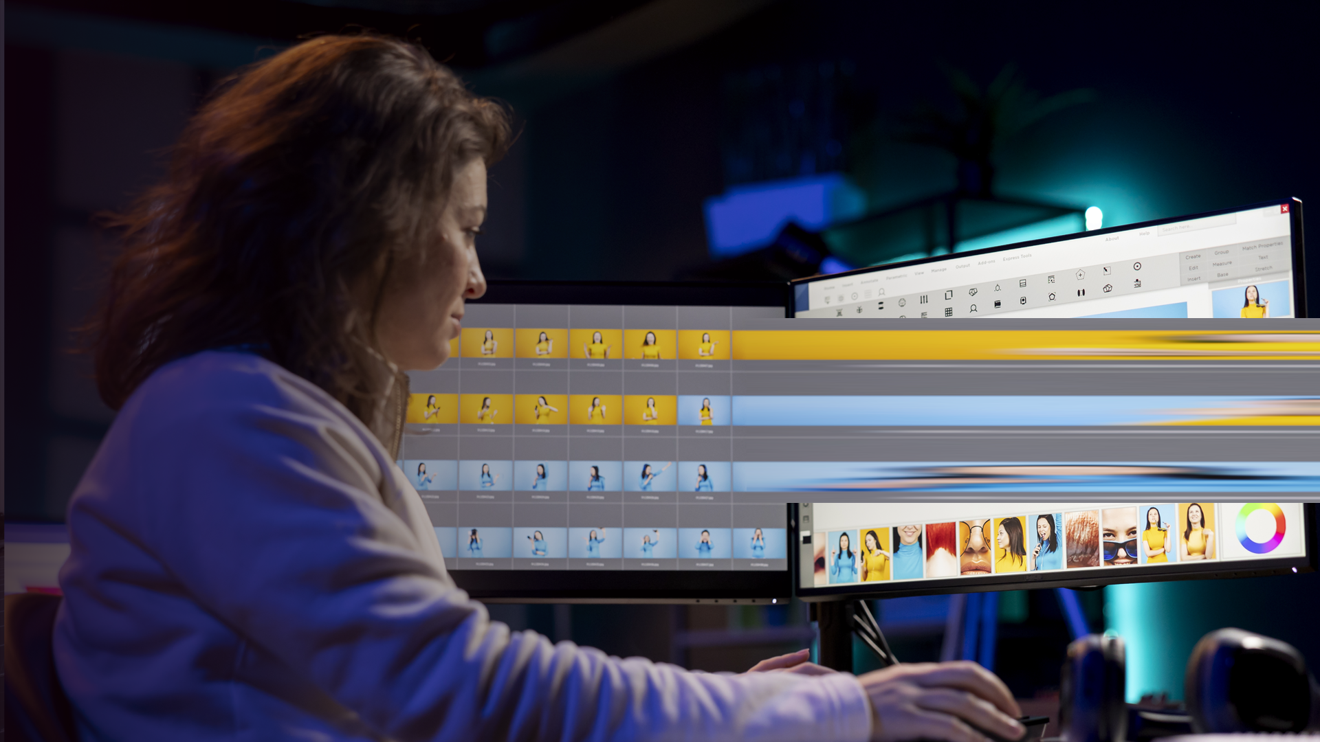 stampix_Freelancer browsing images taken on DSLR in creative multimedia agency By DC_Studio_envato