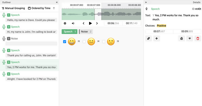 Screenshot of an example of a labelling environment