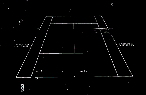 Dark tennis court with fine lines