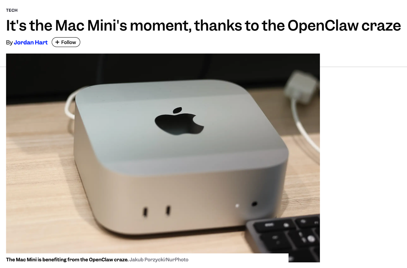 Apple Mac Mini on a desk, commonly used by developers to run OpenClaw autonomous AI agents locally