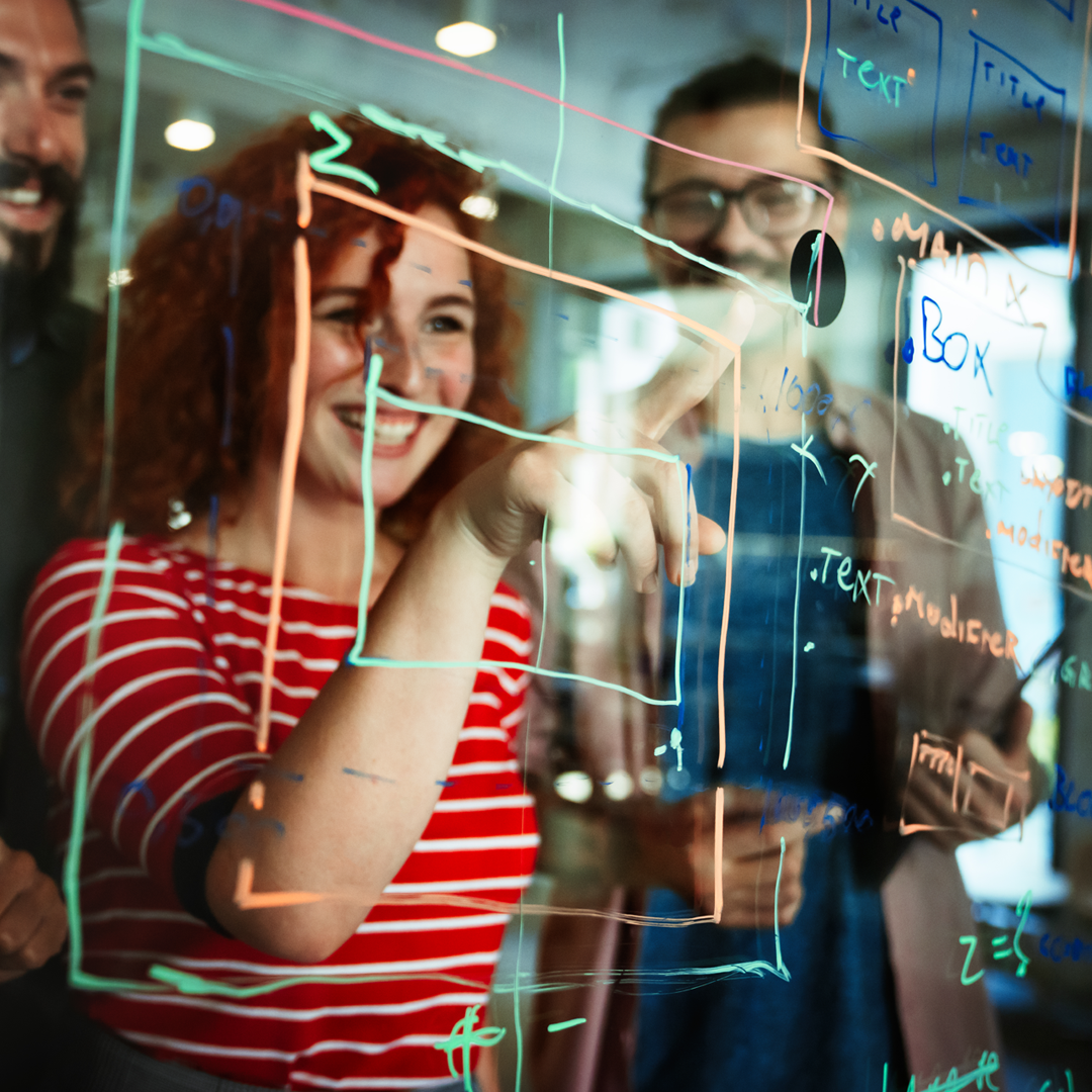 Software engineers working on project and programming in company. Startup AI business teamwork 