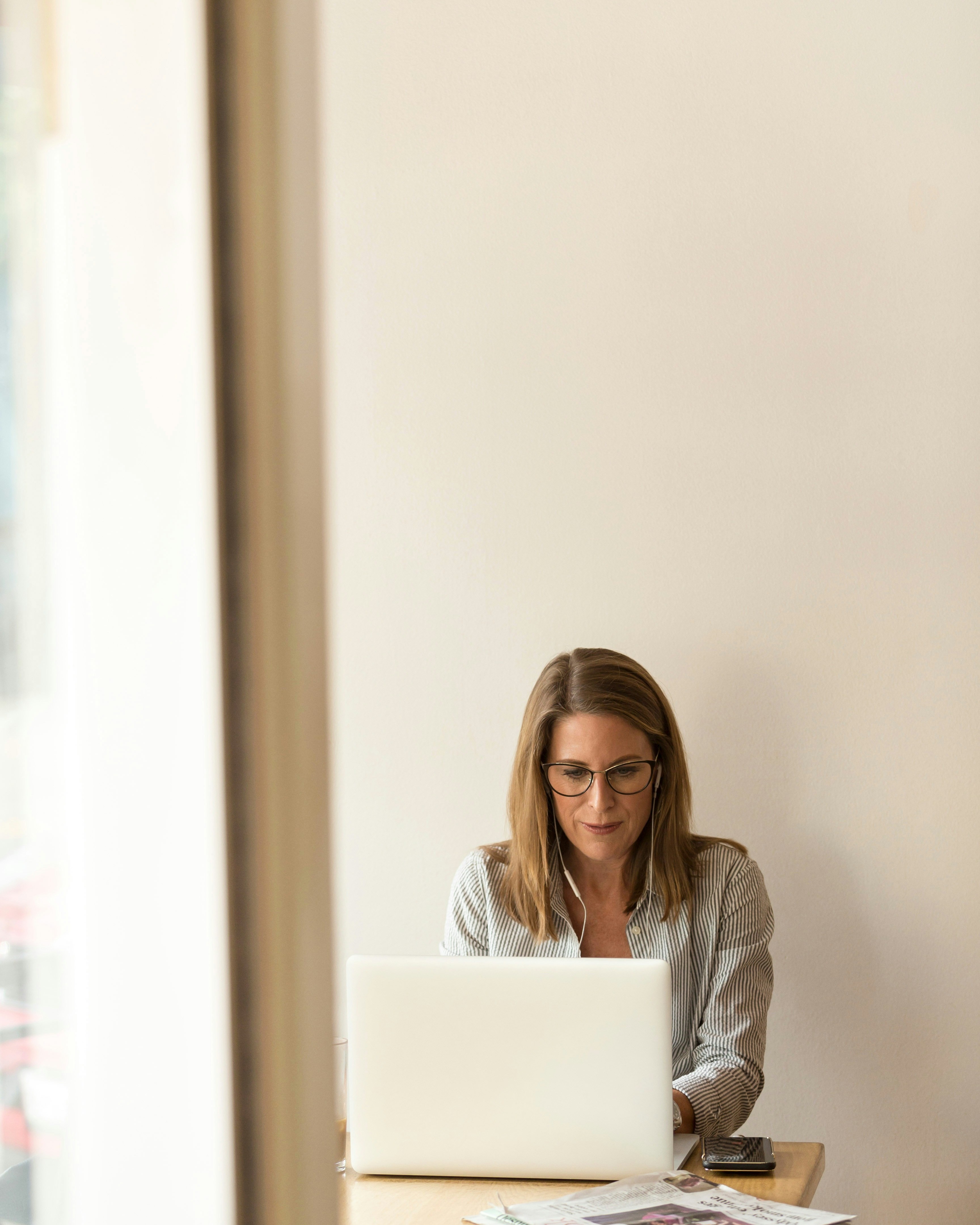 woman working on her laptop